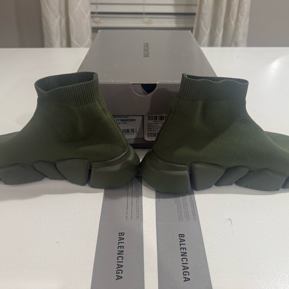 Balenciaga Dark Khaki Speed Sneakers - Picture 3 of 3